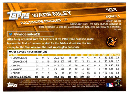 2017 Topps Wade Miley Baltimore Orioles #183