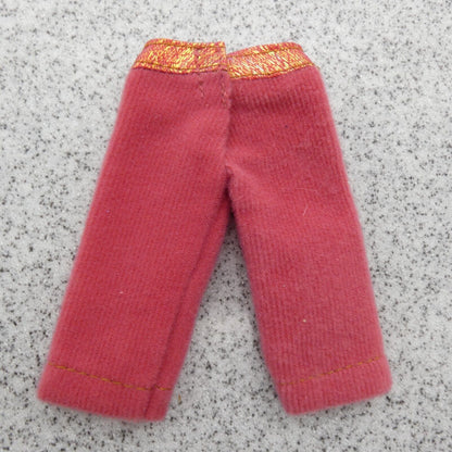 Barbie Doll Size Pants Cranberry Red Knee Length Corduroy Like Fits Fashionistas