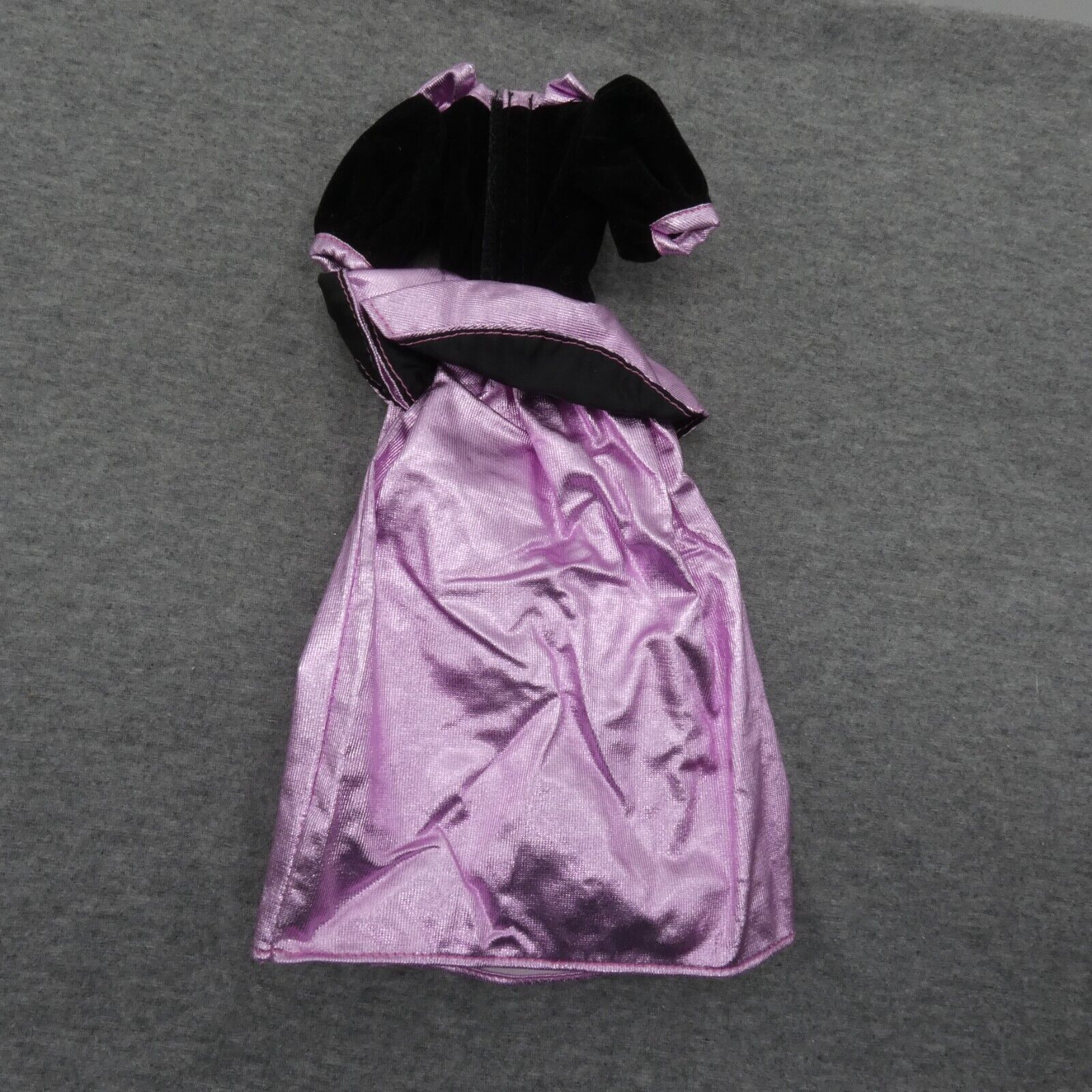 Barbie Doll Size Fashion Dress Black Bodice Top Purple Skirt Trim 3/4 Sleeve