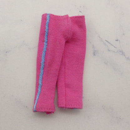 Barbie Doll Size Capri Pants Pink Blue Stripe Loose Fit Knit Fashionistas