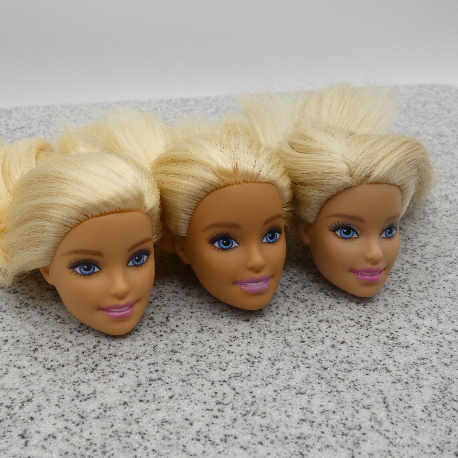 Barbie Doll Head Lot of 3 Millie Face Blonde Blue Eyes Medium Light Skin J291