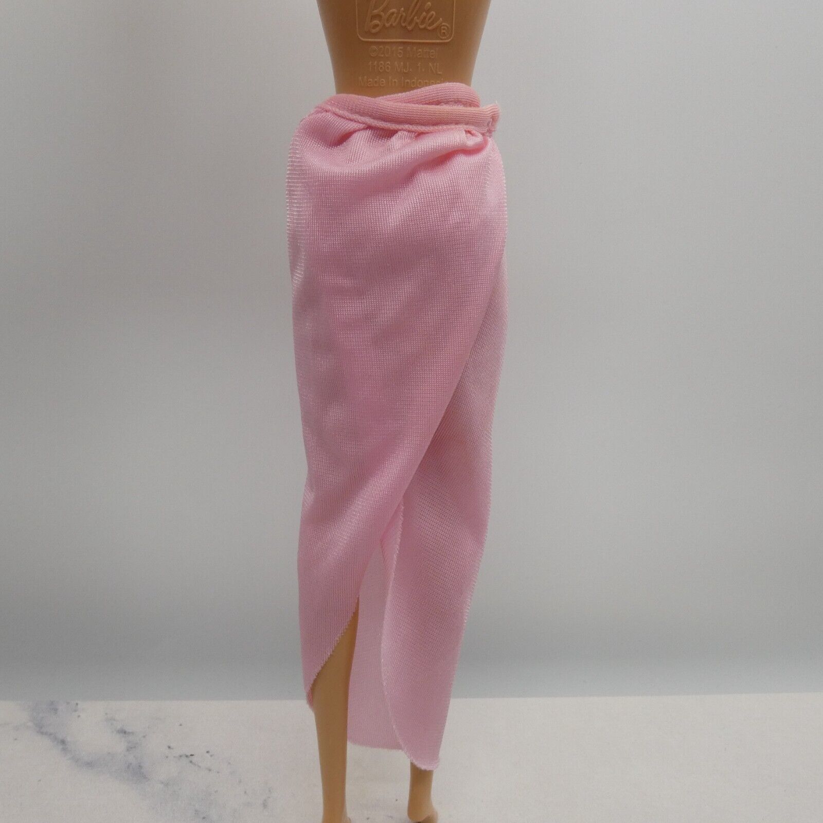 Barbie Doll Skirt Pink Maxi Full Length Satin Like Double Snap Wrapping Waist