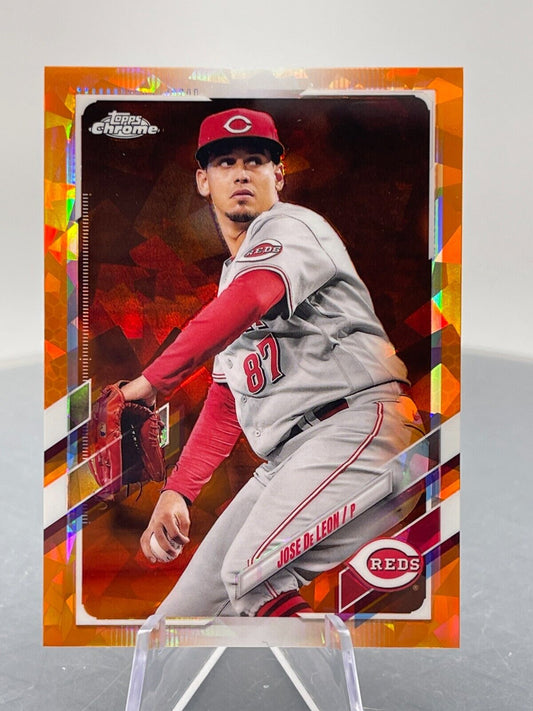 Jose De Leon 2021 Topps Chrome Sapphire Update Orange Refractor US213 #02/25