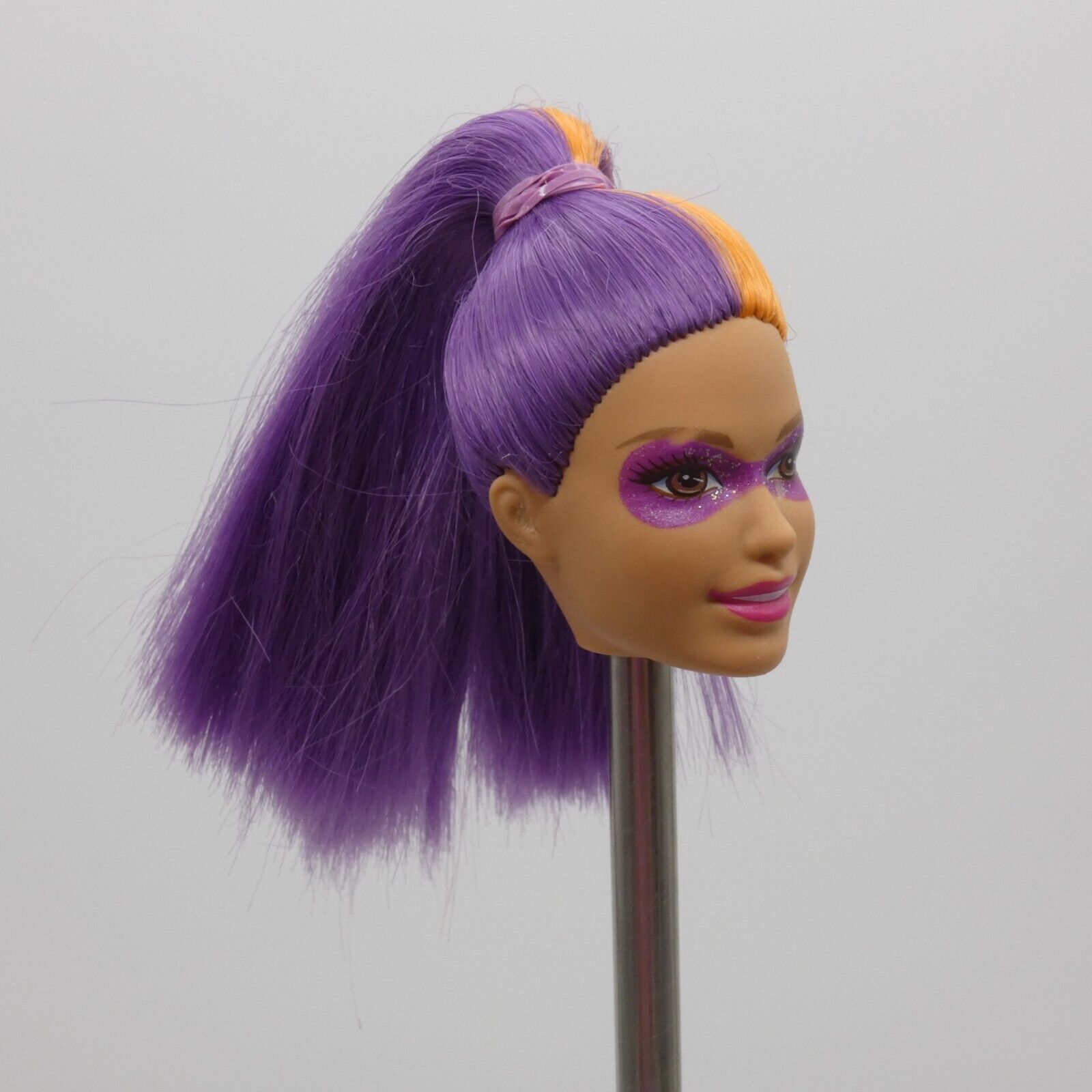 Barbie Princess Power Doll Head Summer Face 2015 Mask DHM57 Purple Orange Hair