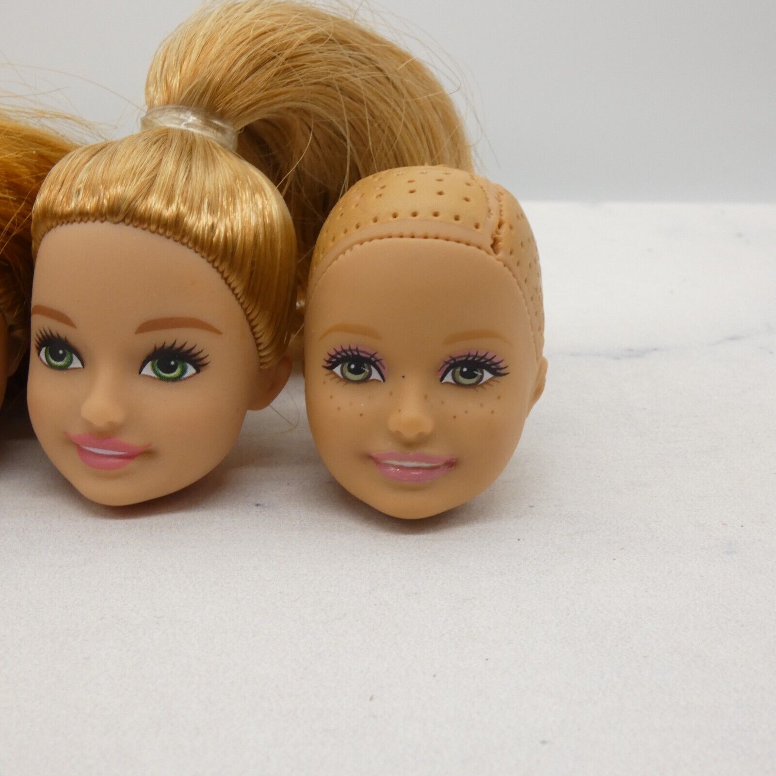 Barbie Sister Doll Head Lot of 5 Heads Stacie Face Strawberry Blonde Green Eyes