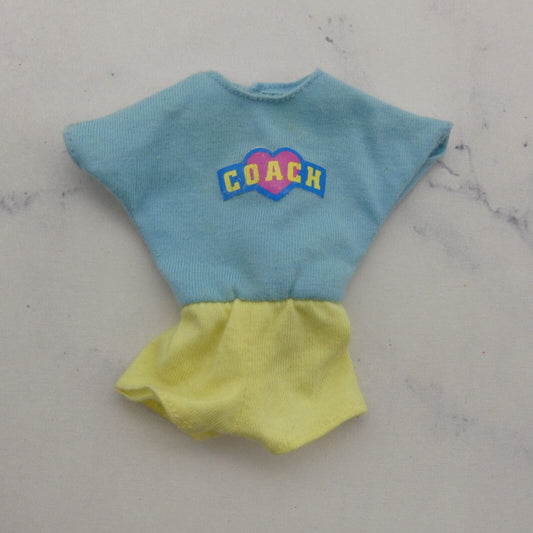 The Heart Family Schooltime Fun Dad Doll Romper Outfit Coach Shirt Yellow Shorts