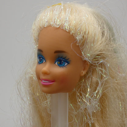 Barbie Mermaid Doll Head Only 1992 SuperStar Blonde Tinsel Hair 1434 Mattel