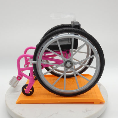 Barbie Doll Hot Pink Wheelchair With Orange Ramp Fashionistas 194 HJT14 Mattel