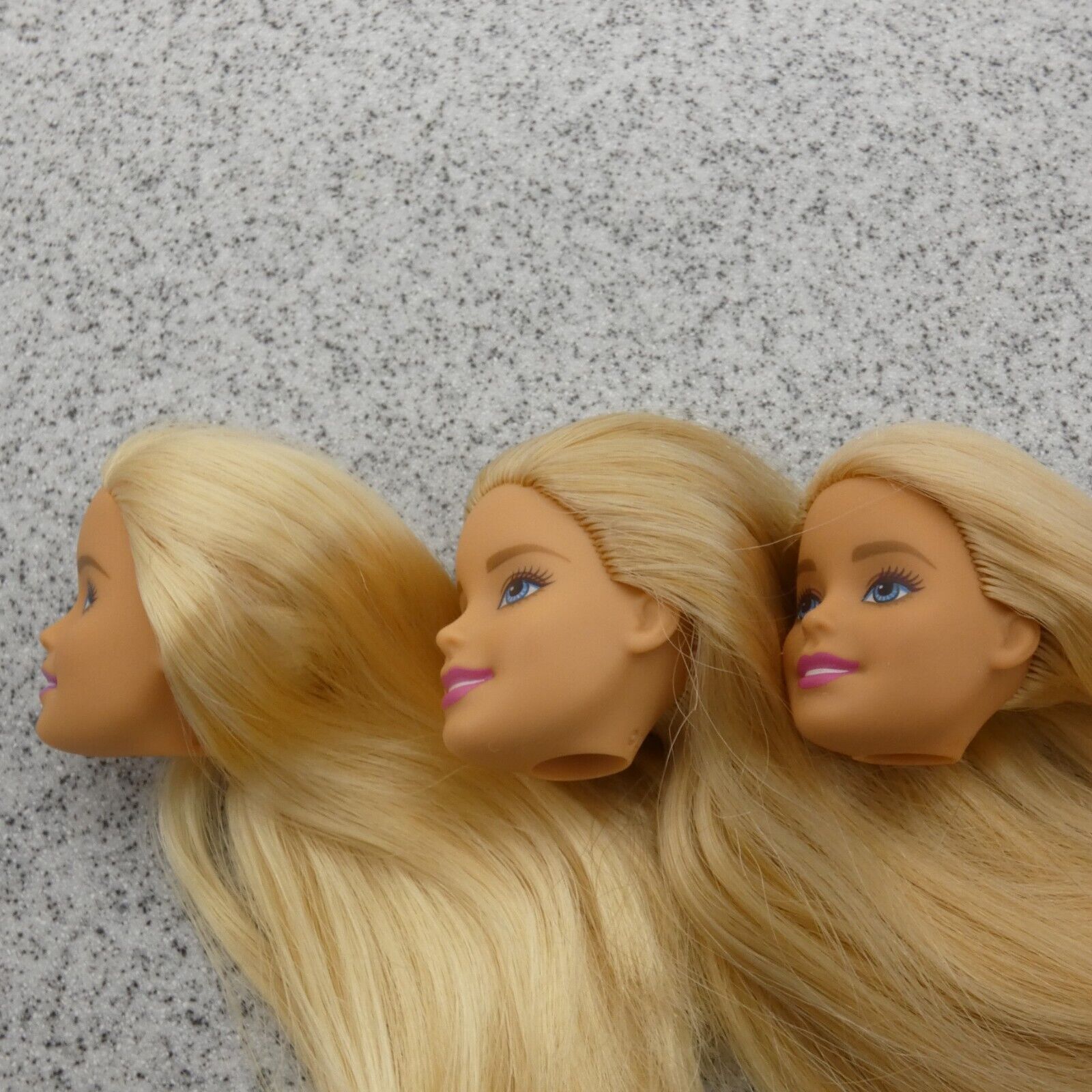 Barbie Doll Head Lot of 3 Millie Face Blonde Blue Eyes Medium Light Skin J294