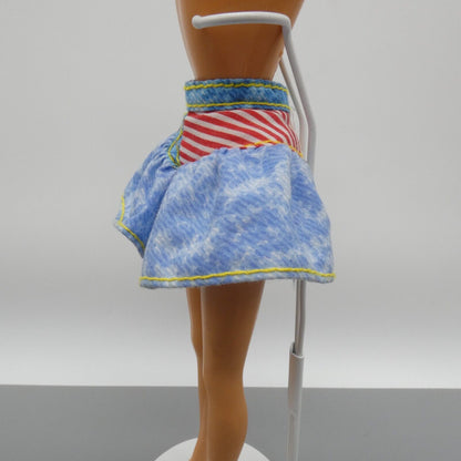 Barbie All American Doll Skirt Reebok Edition USA Flag Blue Denim Like 1990 9423