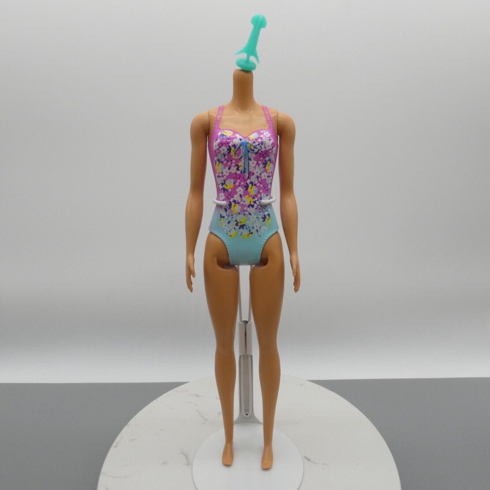 Barbie Water Play Doll Body Medium Light Skin Molded Swimsuit Flat Feet GHW37