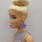 Barbie Doll Size Dangle Earrings Blue Aurora Borealis Stars Silver OOAK Handmade