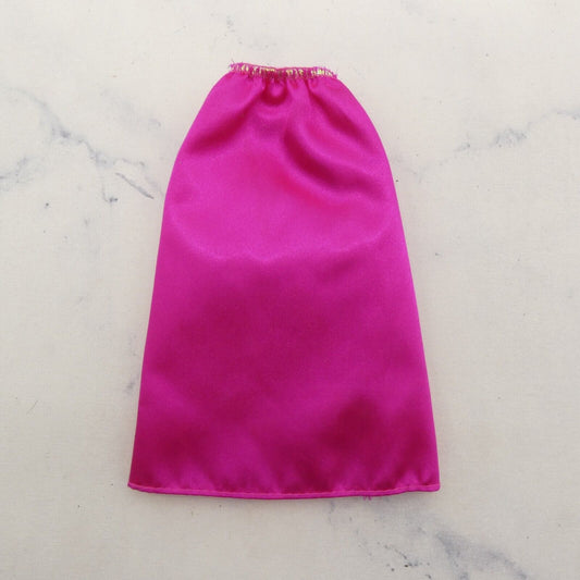 Barbie Doll Size Skirt Pink Satiny Magenta Full Length Elastic Waist