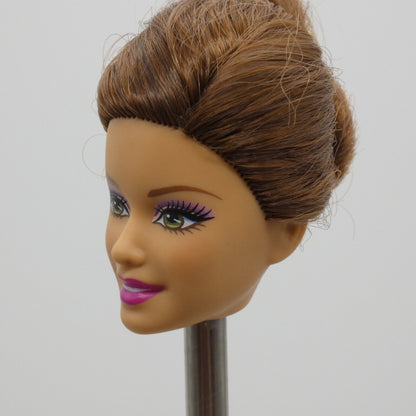 Barbie Ballerina Teresa Doll Head Summer Face Brown Hair Green Eyes Mattel