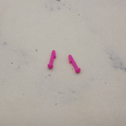 Barbie Doll Size Earrings Pink Stud With Barbs 80s 90s Superstar Era