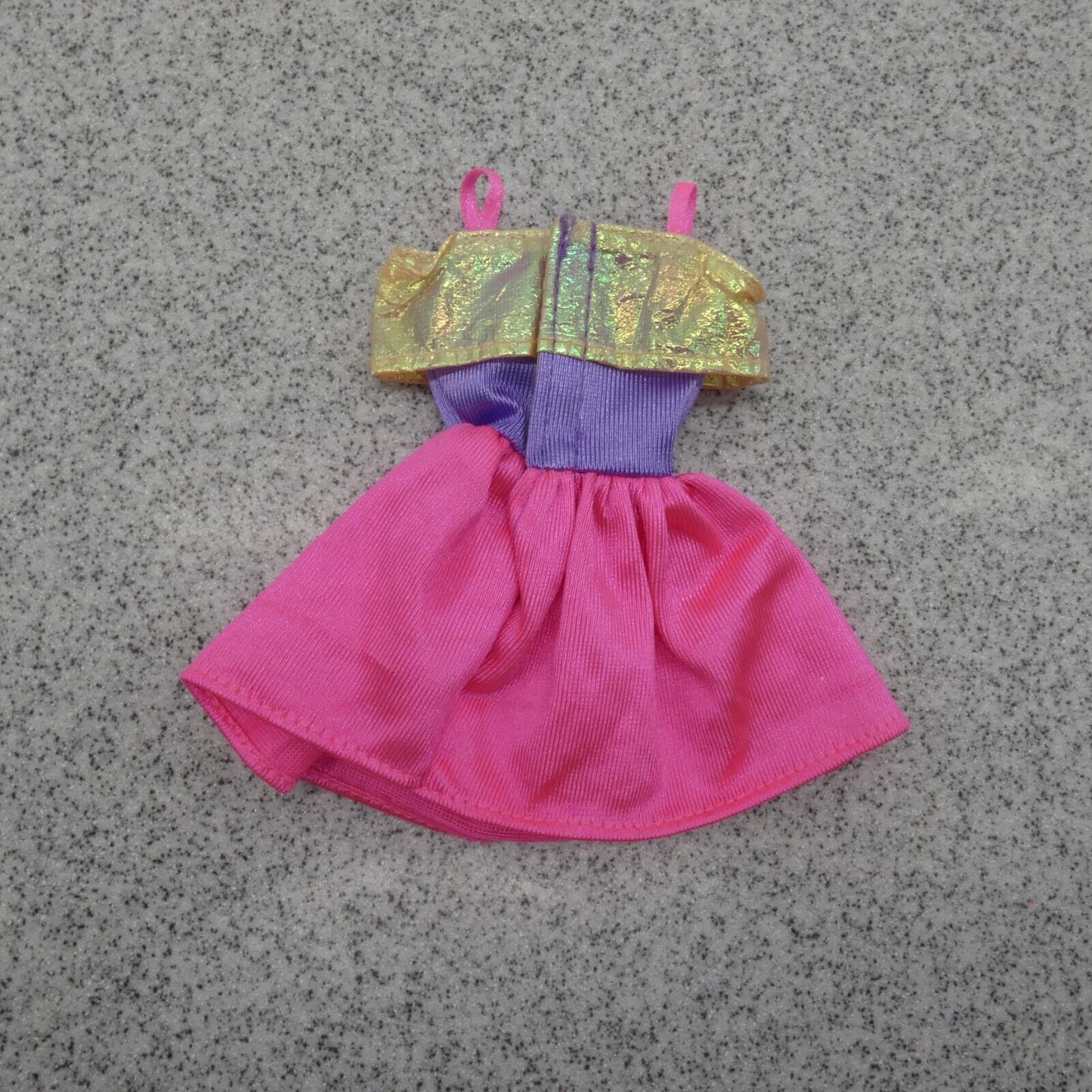 Barbie Doll Fashion Dress Purple Top Iridescent Collar Pink Skirt Genuine Mattel