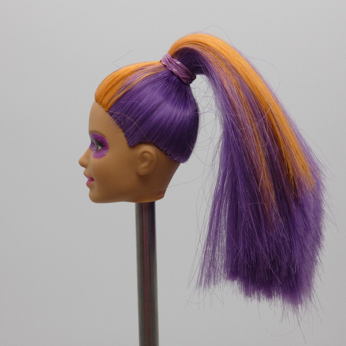 Barbie Princess Power Doll Head Summer Face 2015 Mask DHM57 Purple Orange Hair