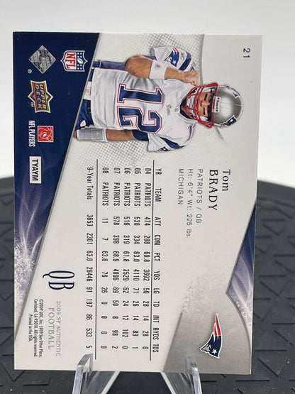 2009 Upper Deck SP Authentic Tom Brady NFL Football Base Card #21 Patriots