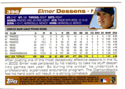 2004 Topps Elmer Dessens Arizona Diamondbacks #396