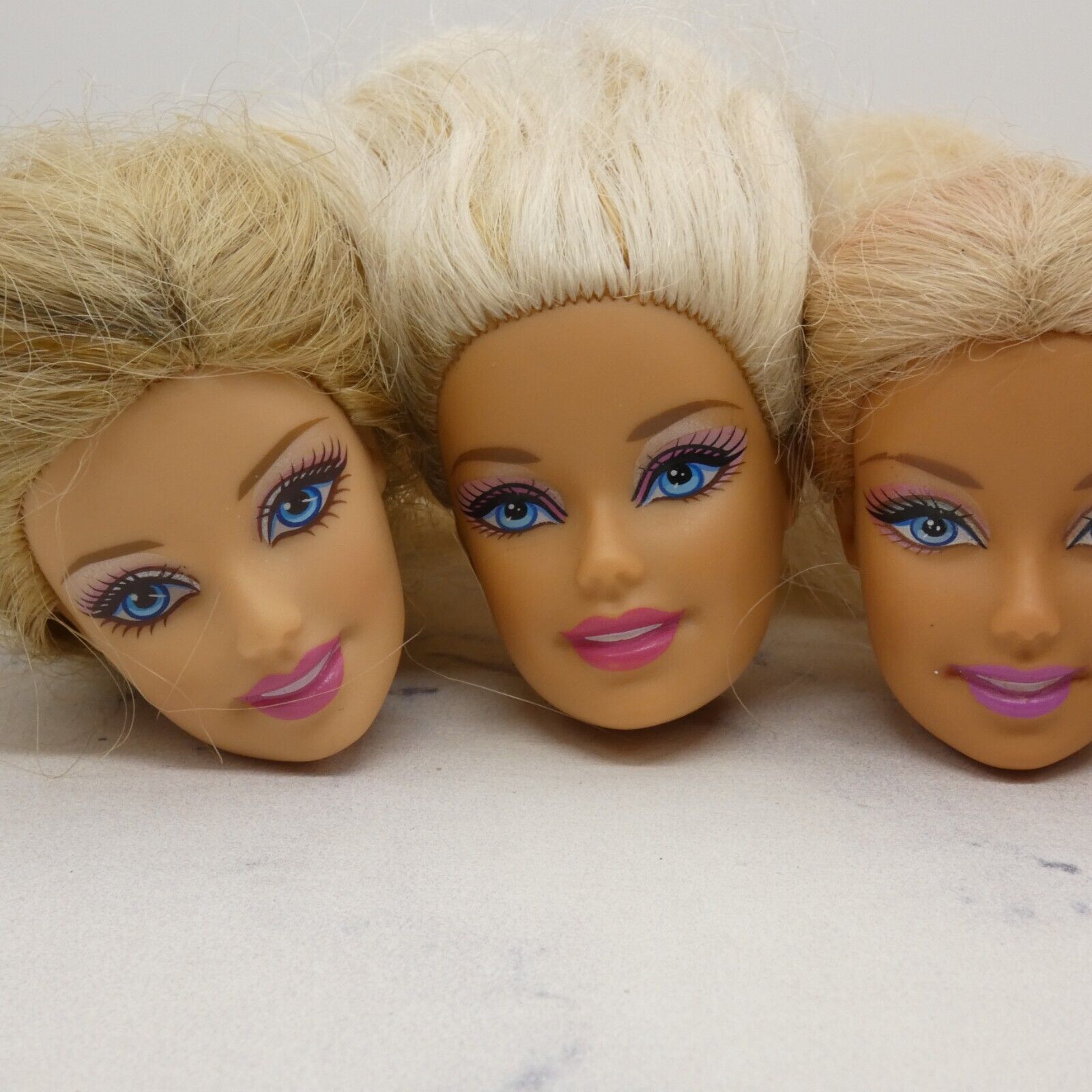 Barbie Doll Head Lot of 5 Heads CEO Generation Girl Face Blonde Blue Eyes JY16