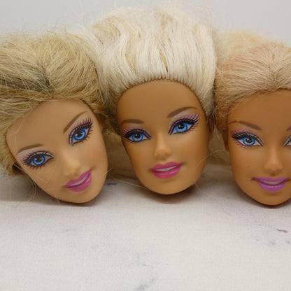 Barbie Doll Head Lot of 5 Heads CEO Generation Girl Face Blonde Blue Eyes JY16