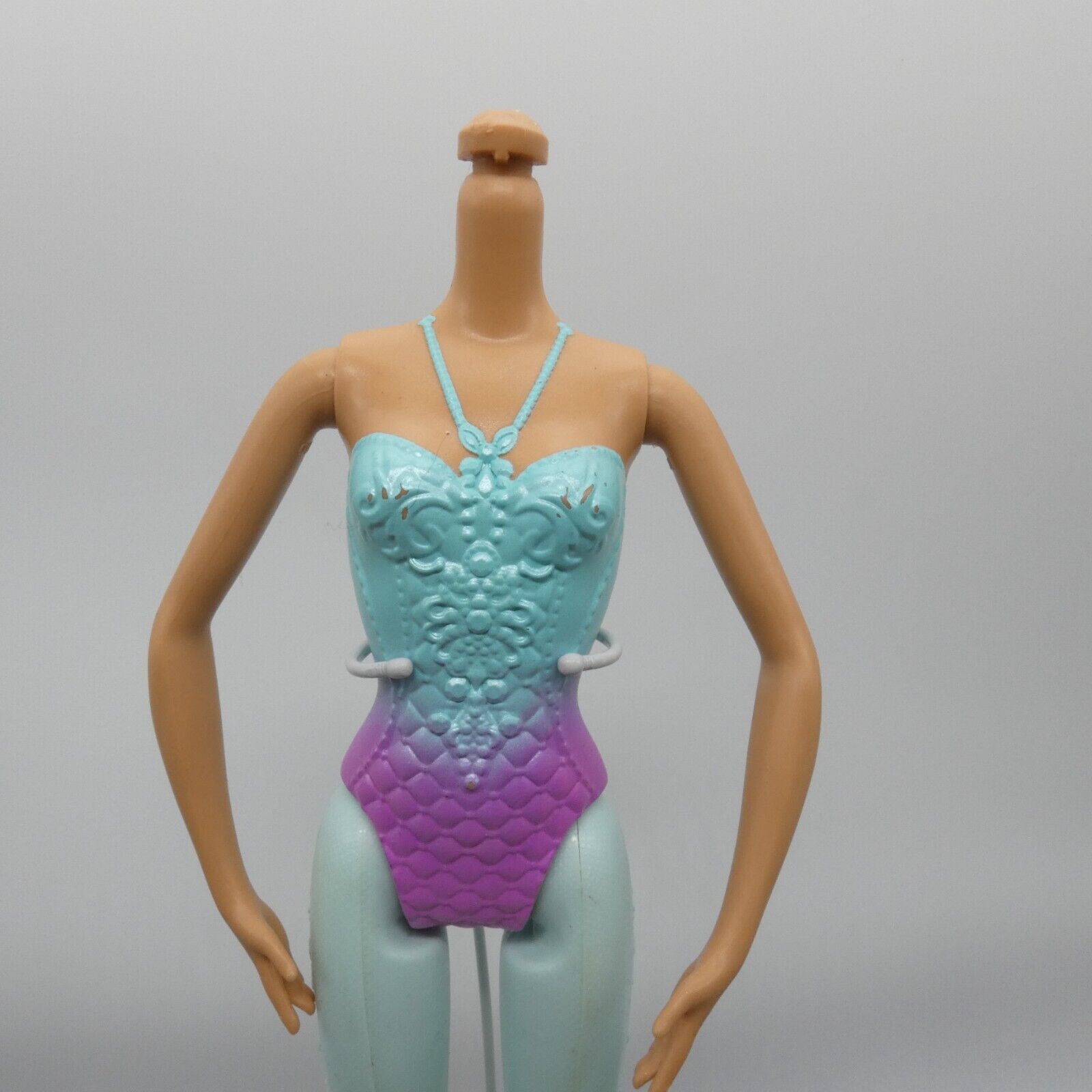 Barbie Fairytale Magic Ballerina Doll Body Aqua Ombre Molded Bodysuit 2103 BCP13