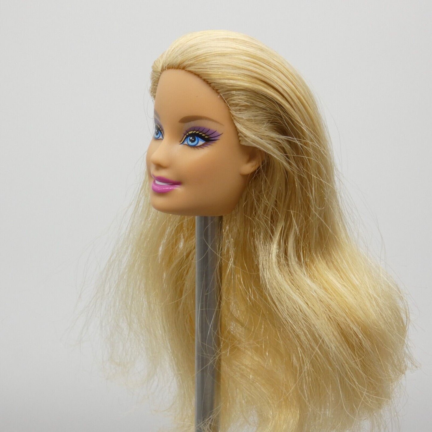 Barbie Doll Generation Girl CEO Face 1998 Head Only Blonde Purple Eyeshadow