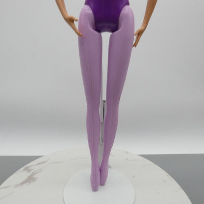 Barbie Ballerina Doll Body Purple Molded Bodysuit Leggings Shoes 2015 DHM43