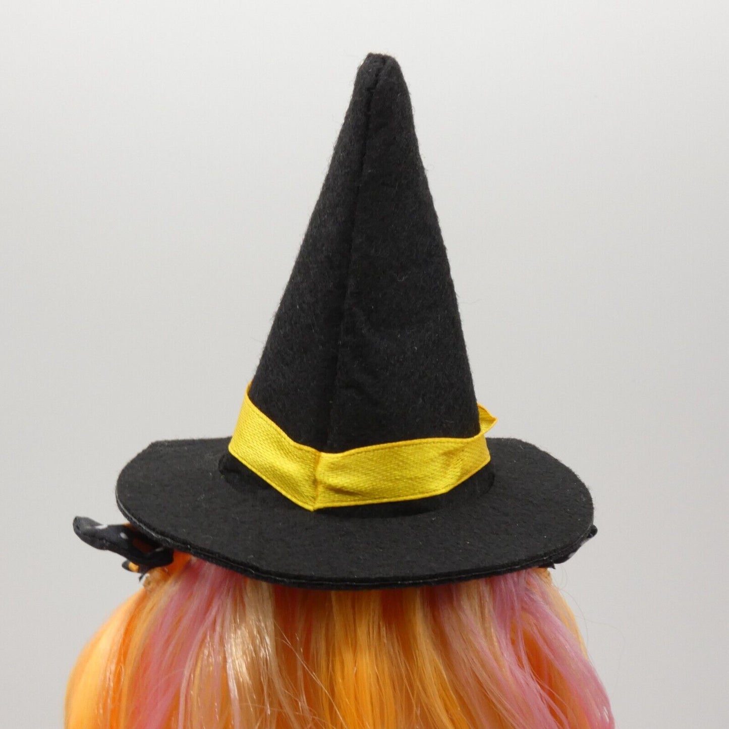 Rainbow Jr High Doll Size Witch Hat Only Black Pointed Yellow Band Halloween