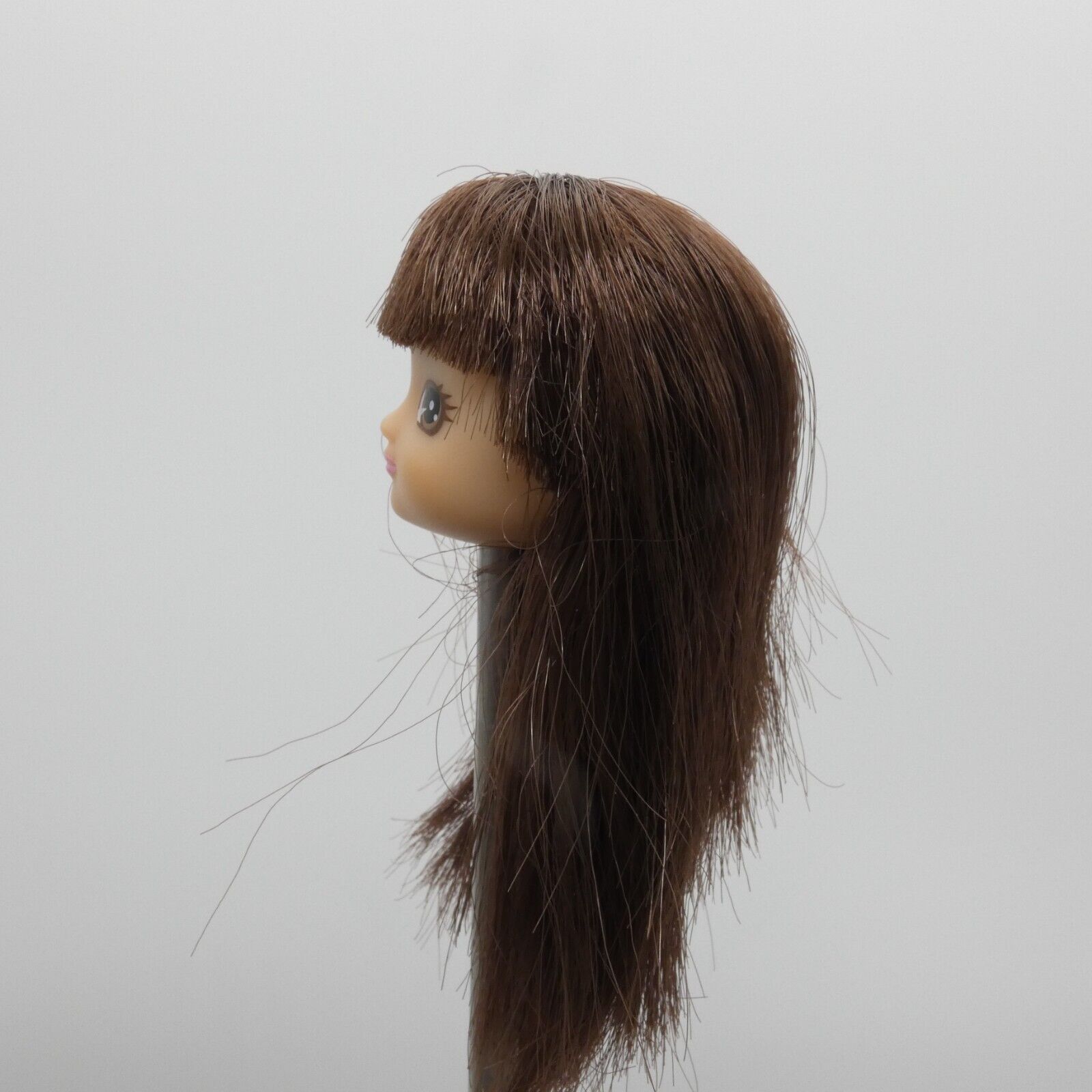 Arklu London Lottie 7 Inch Doll Head Only Brown Hair Bangs Brown Eyes Light Skin