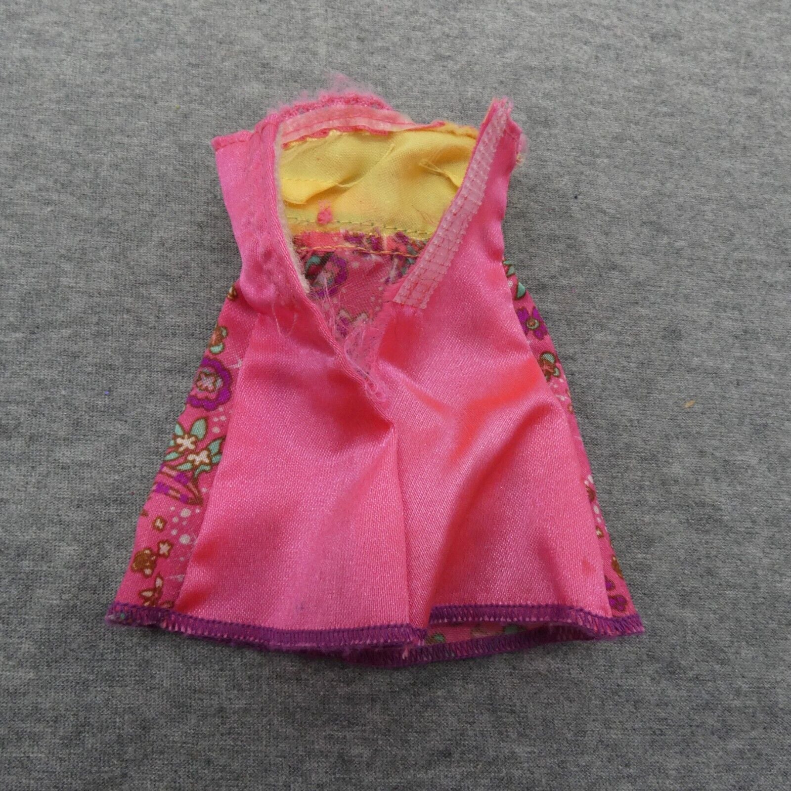 Barbie Doll Size Fashion Dress Yellow Bodice Pink Floral Skirt Sweetheart Mattel