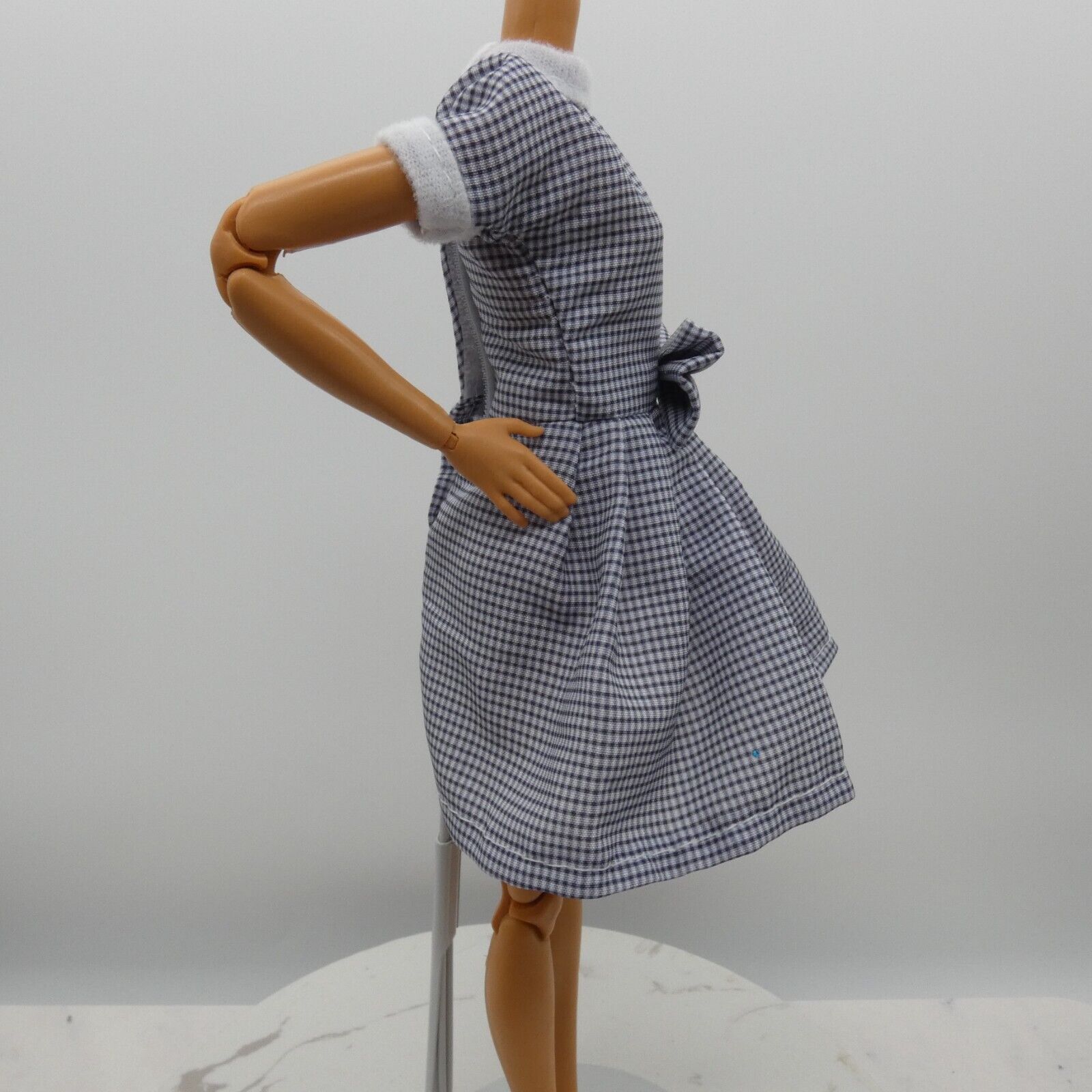 Barbie Doll Size Fashion Dress Black White Check Retro Lucy Fits Model Muse MTM