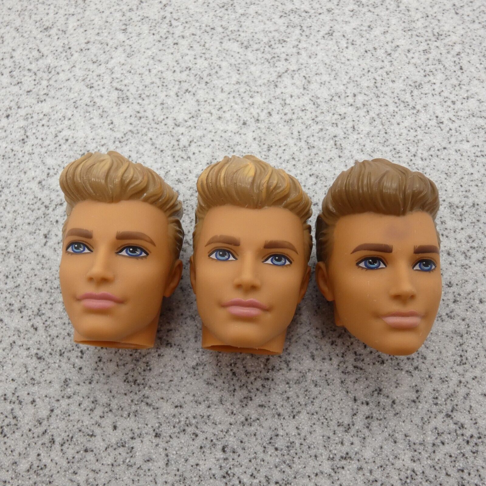 Barbie Molded Hair Ken Ryan Doll 3 Heads Dark Blonde Hair Medium Light Skin