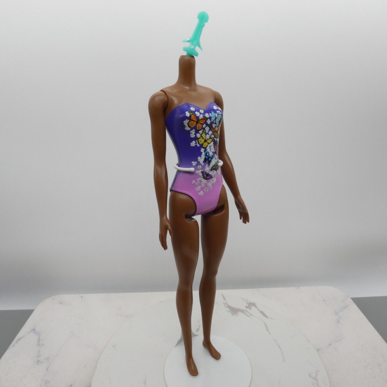 Barbie Beach Doll Body AA Medium Dark Skin Molded Swimsuit 2022 Mattel HDC48