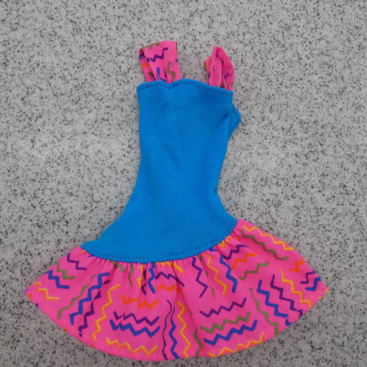 Barbie Easy Living Fashions Doll Dress Blue Tank Top Pink Skirt 1992 Mattel 660