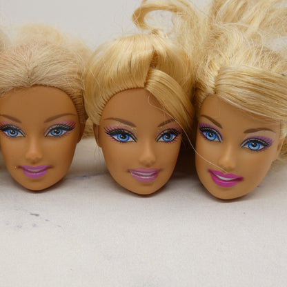 Barbie Doll Head Lot of 5 Heads CEO Generation Girl Face Blonde Blue Eyes JY16