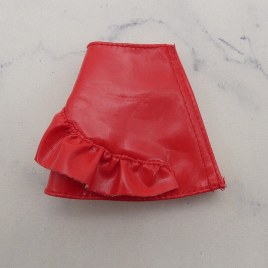 Barbie Doll Size Skirt Red Pleather A Line Ruffle Accent Fits Fashion Fever