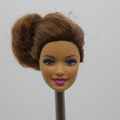 Barbie Ballerina Teresa Doll Head Summer Face Brown Hair Green Eyes Mattel