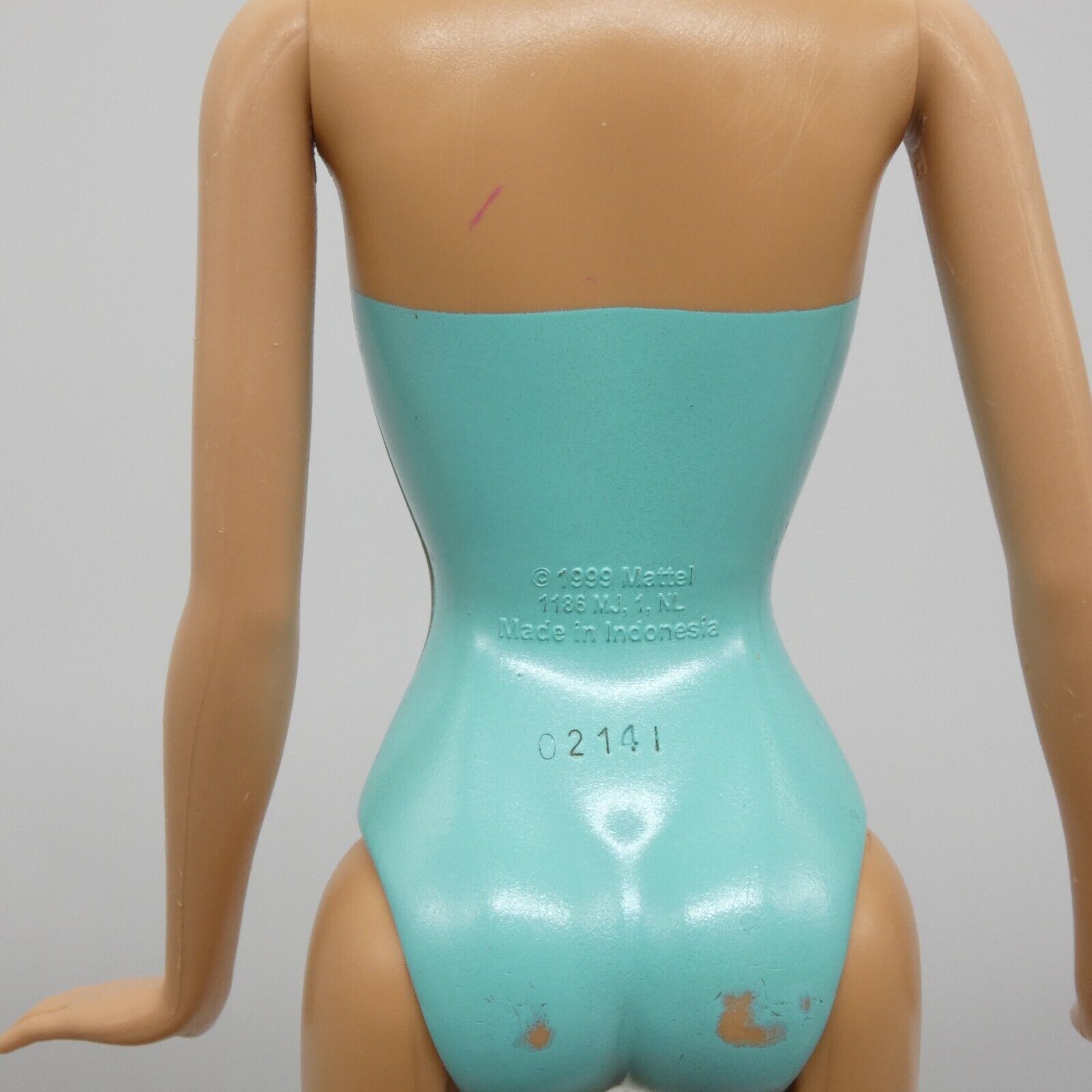 Barbie Doll Body Only 1999 Fashion Fever Straight Arms Turquoise Painted Suit