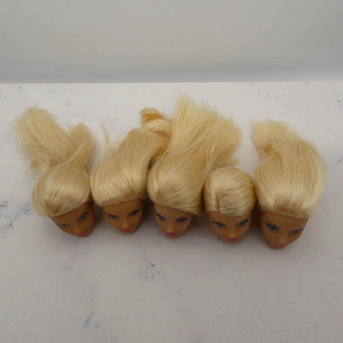 Barbie Doll Head Lot of 5 Heads Millie Face Blonde Blue Eyes Mattel JY13