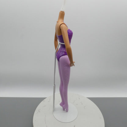 Barbie Ballerina Doll Body Purple Molded Bodysuit Leggings Shoes 2015 DHM43