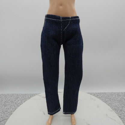 Barbie Doll Size Jeans Dark Wash Blue Pants Straight Leg Mid Waist Ankle Capri