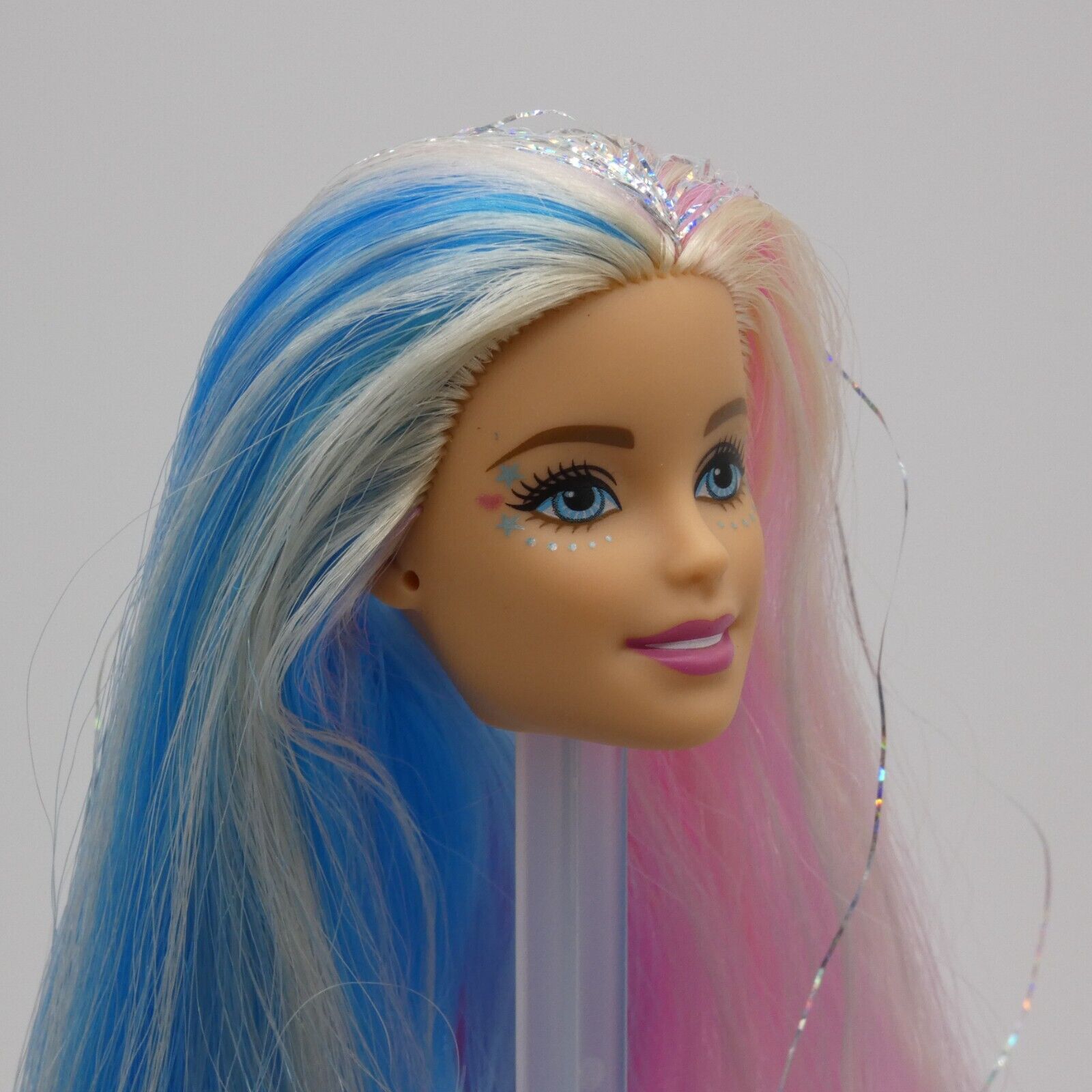 Barbie Fantasy Hair Doll Head Millie Face Pink Blue Blonde Hair 2020 GHN04