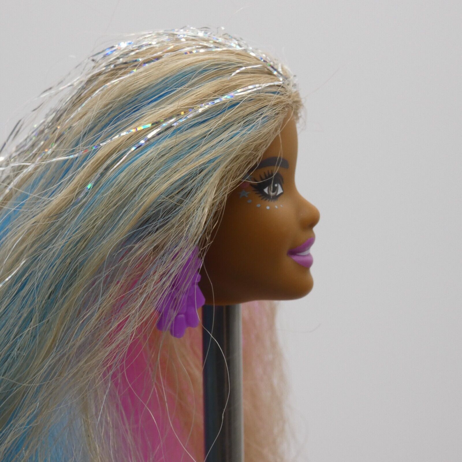 Barbie Fantasy Hair Doll Head Carnaval Face AA Pink Blue Blonde Hair 2020 GHN05