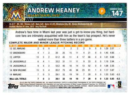 2015 Topps Limited Andrew Heaney Miami Marlins #147