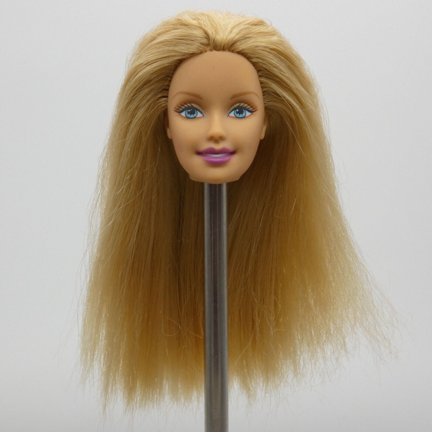 Barbie Style Doll Head Generation Girl Face Blonde Crimped Hair 2004 B6390