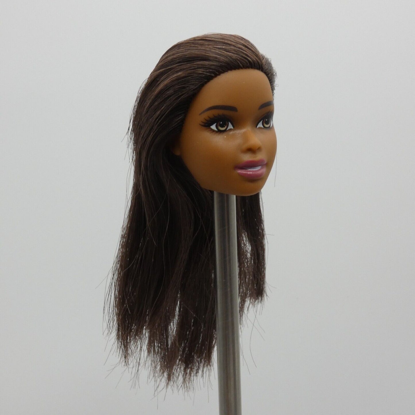 Barbie African American Doll Head Asha Face Medium Skin Tone Brown Eyes Mattel