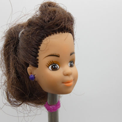 The Babysitters Club Kristy Doll Head Only 10" Brown Hair Ponytail 1991 Remco