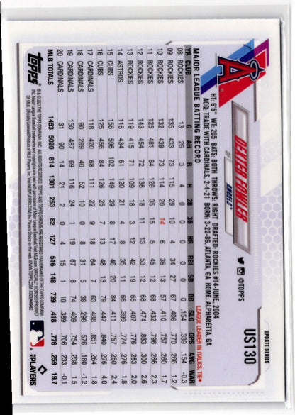 2021 Topps Chrome Update Sapphire Dexter Fowler Anaheim Angels #US130