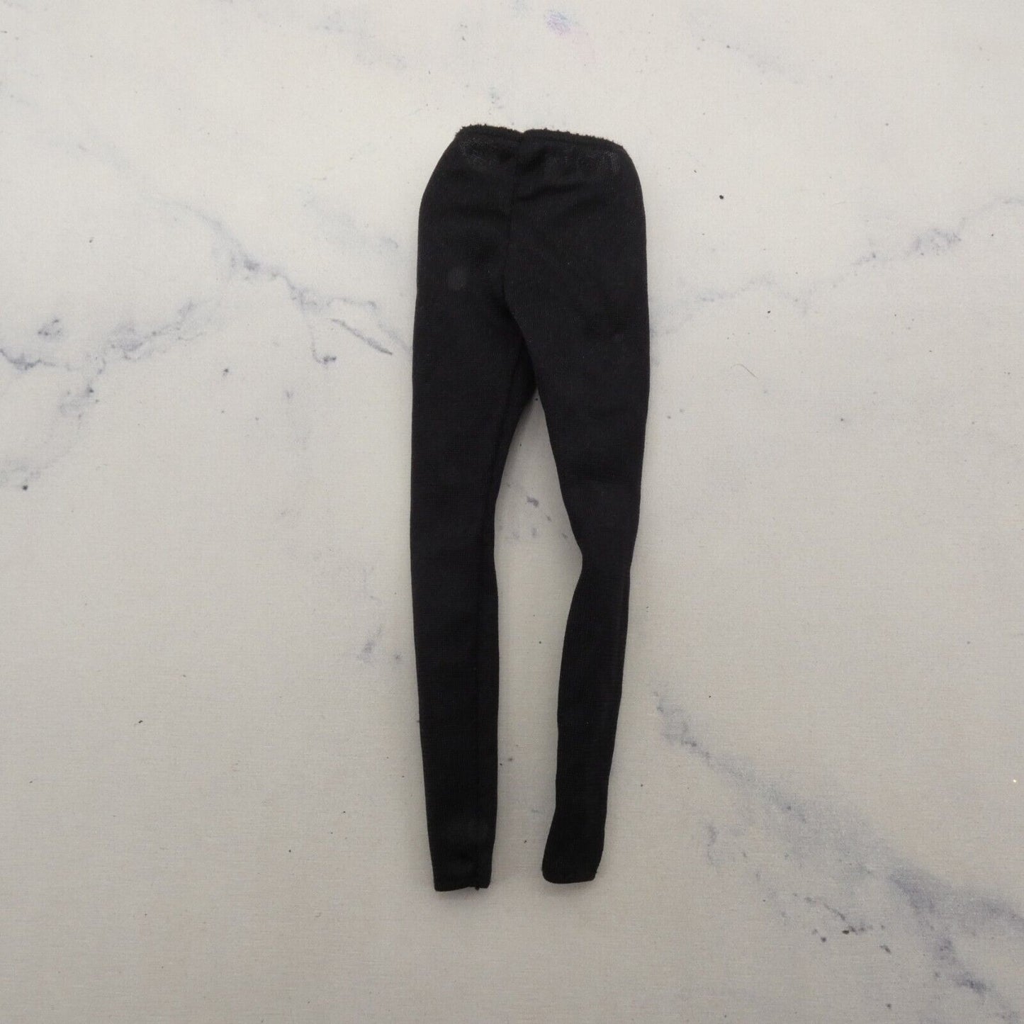 Barbie Doll Size Pants Black Yoga Leggings Form Fit Flex Fabric Tapered Leg